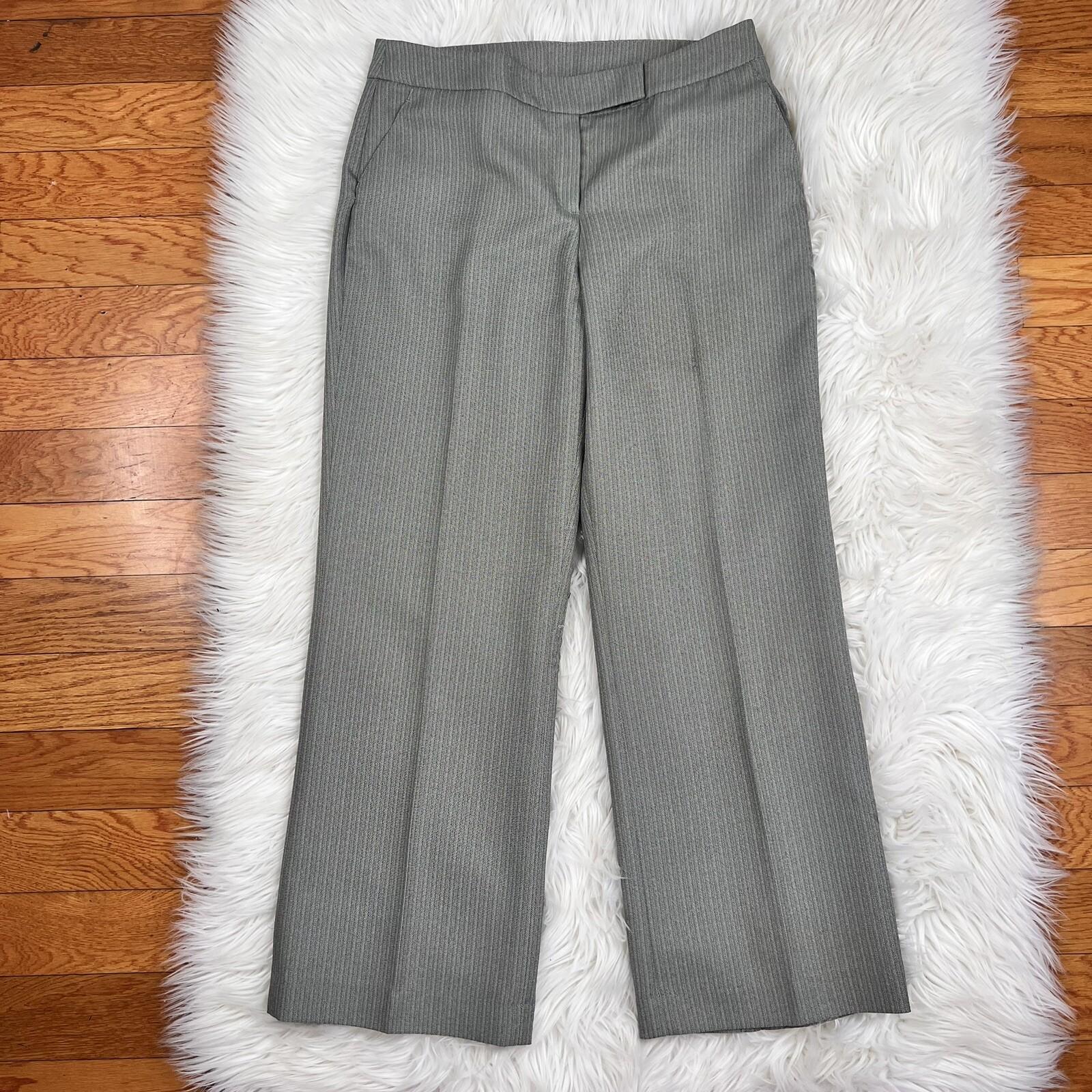 John Meyer Women Polyester Pant Suit Size 10 Gray Striped Lined Career 2PC