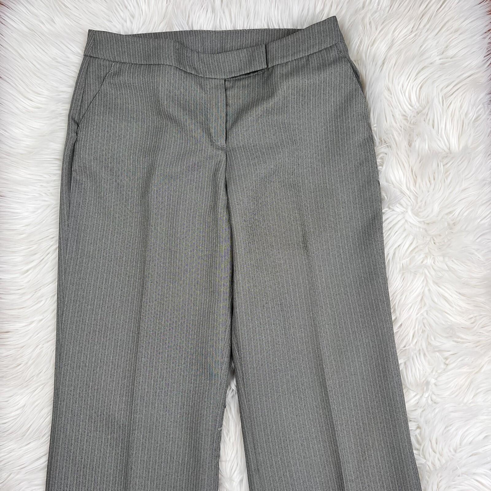 John Meyer Women Polyester Pant Suit Size 10 Gray Striped Lined Career 2PC