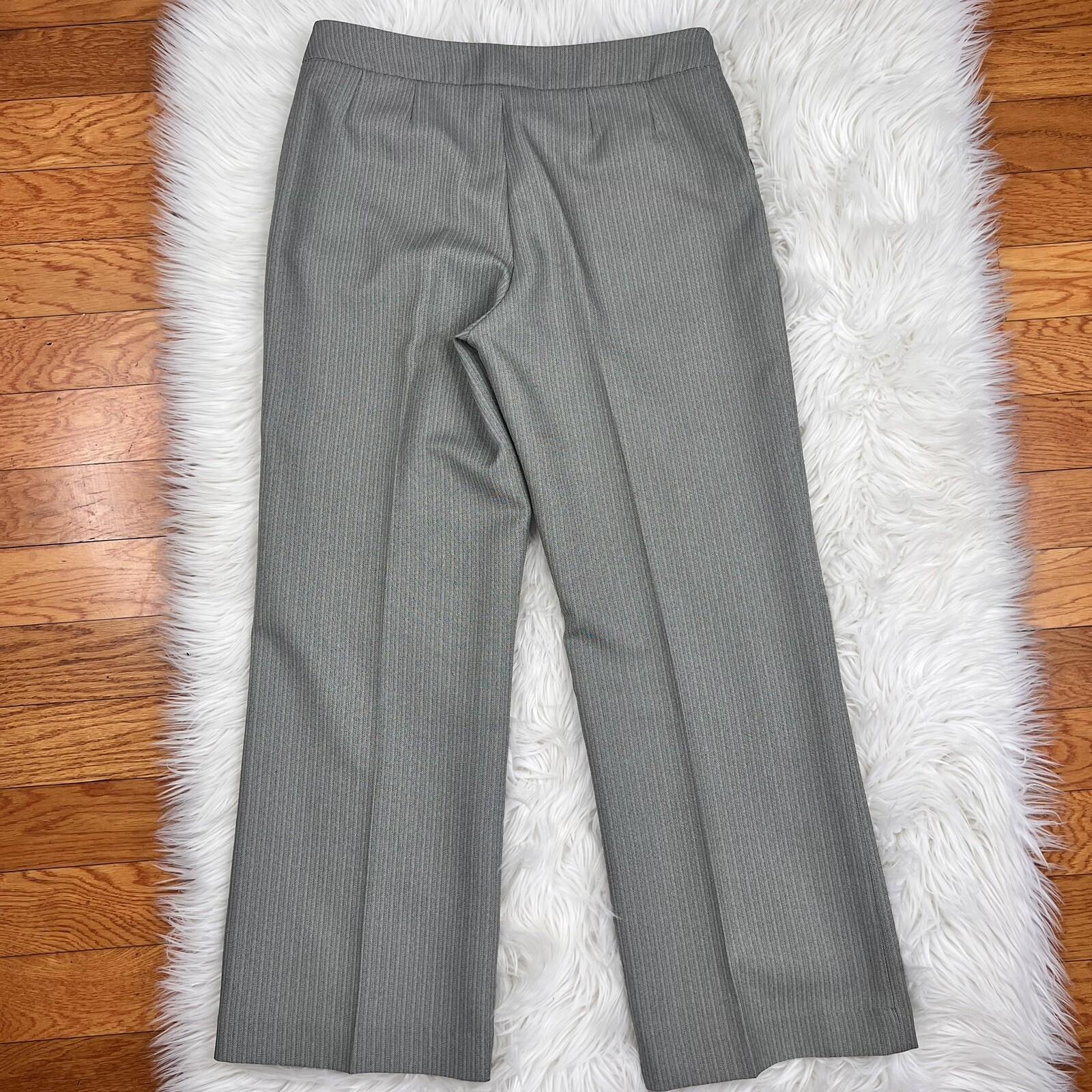 John Meyer Women Polyester Pant Suit Size 10 Gray Striped Lined Career 2PC