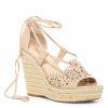 NEW NINE WEST Women Freestone Natural Espadrille Platform Sandals 8.5 M