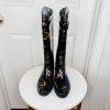 LAUREN RALPH LAUREN Women Rosalyn II Rain Boots Black Gold Rope Chain Size 7B