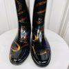 LAUREN RALPH LAUREN Women Rosalyn II Rain Boots Black Gold Rope Chain Size 7B