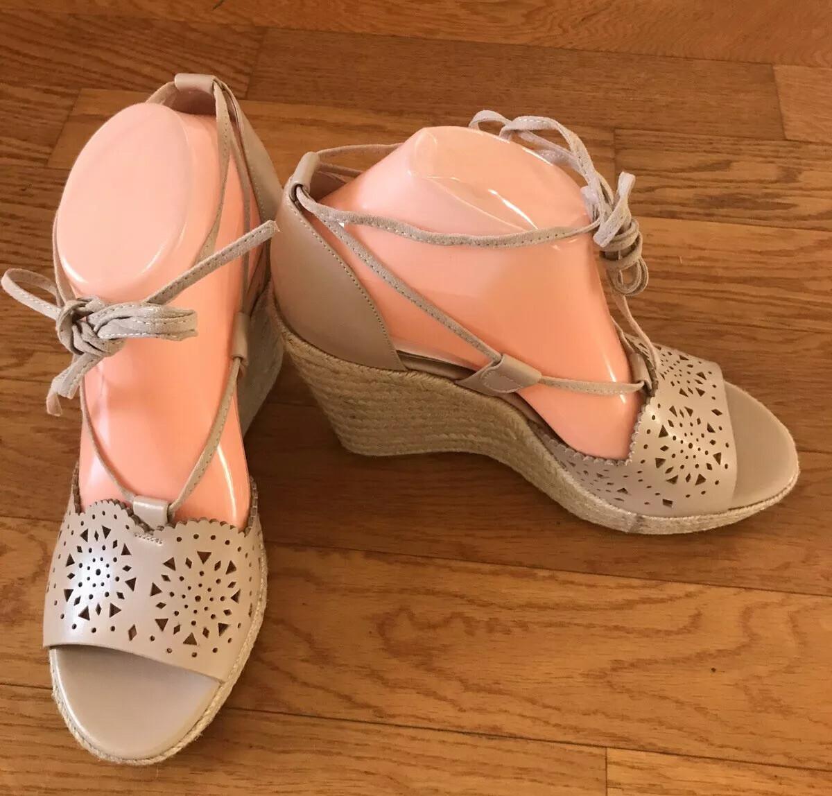 NEW NINE WEST Women Freestone Natural Espadrille Platform Sandals 8.5 M