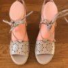 NEW NINE WEST Women Freestone Natural Espadrille Platform Sandals 8.5 M
