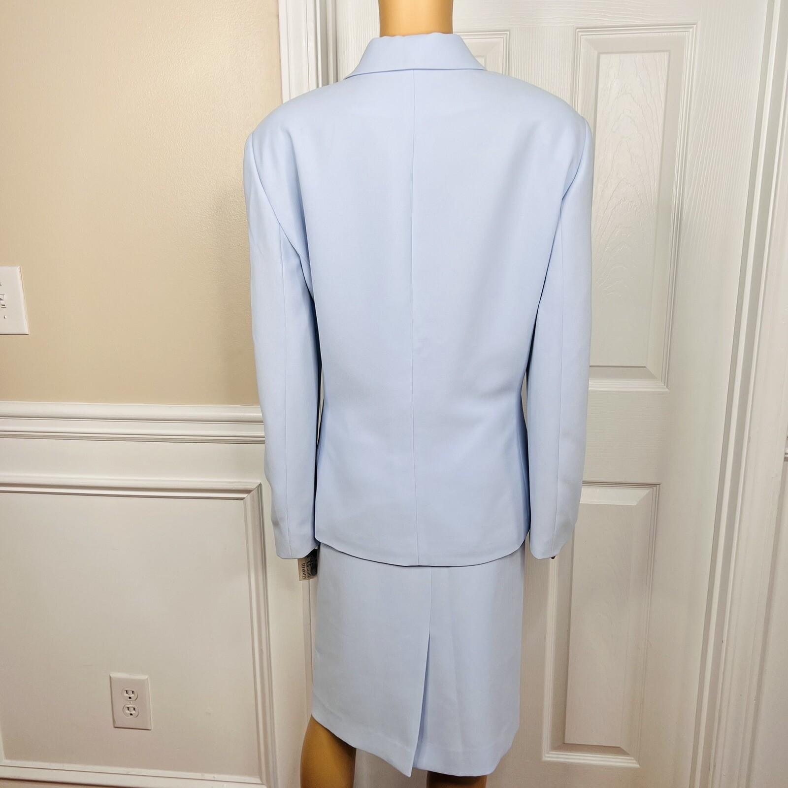 Le Suit Periwinkle Polyester Skirt Size 16 Suit Size 18 Notch Collar 2PC New