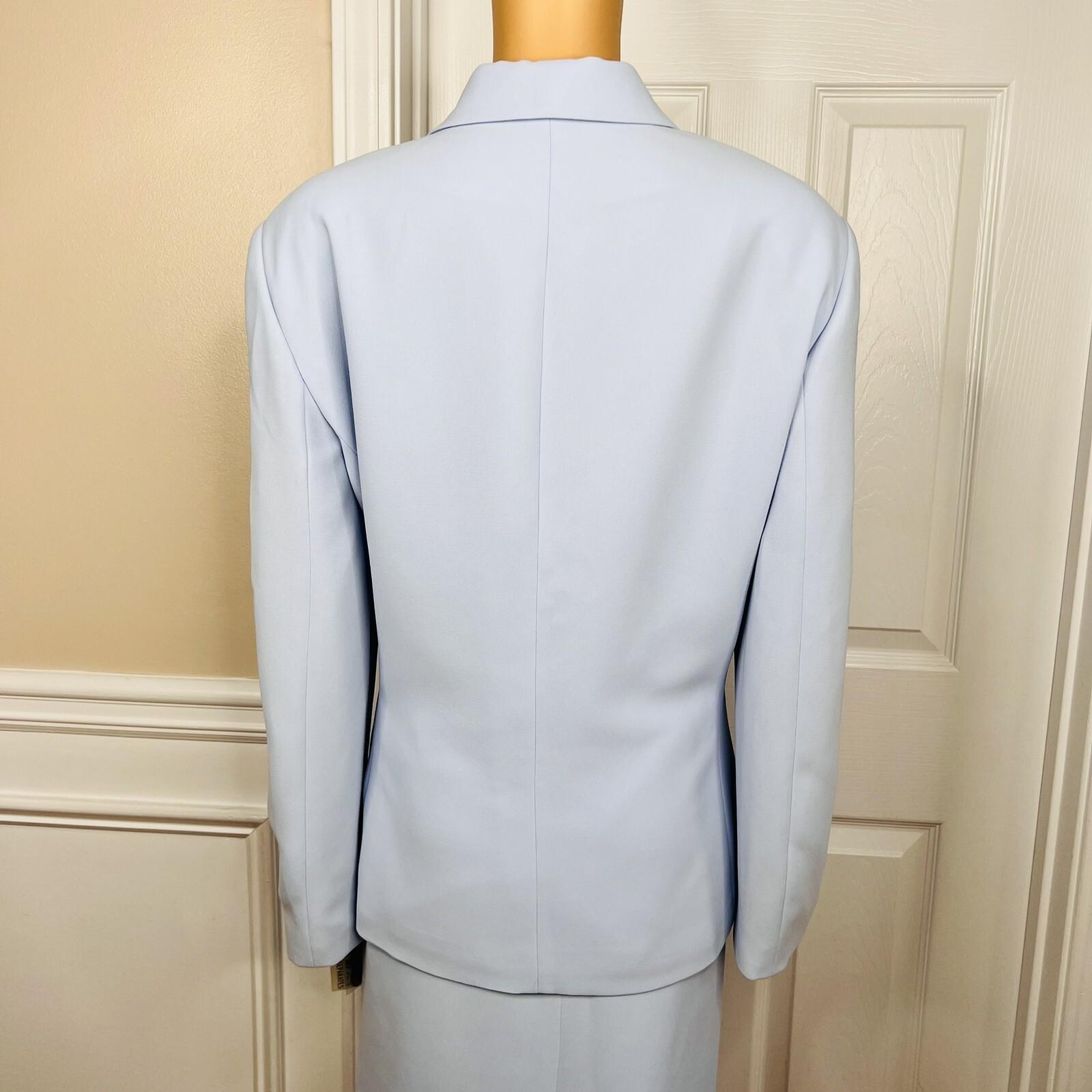 Le Suit Periwinkle Polyester Skirt Size 16 Suit Size 18 Notch Collar 2PC New