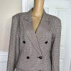 TAHARI Vtg Multicolor Wool Rayon Lined Double Breasted Business Blazer Size 10