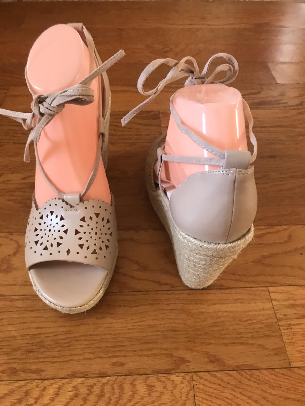NEW NINE WEST Women Freestone Natural Espadrille Platform Sandals 8.5 M