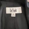 LE SUIT Women Black Polyester Lined Shawl Collar Career Blazer Suit Size 6