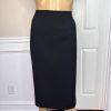 KASPER 2PC Black Polyester Lined Stand Up Collar Zip Up Career Skirt Suit SZ 14