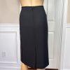 KASPER 2PC Black Polyester Lined Stand Up Collar Zip Up Career Skirt Suit SZ 14