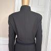 KASPER 2PC Black Polyester Lined Stand Up Collar Zip Up Career Skirt Suit SZ 14