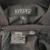 KASPER 2PC Black Polyester Lined Stand Up Collar Zip Up Career Skirt Suit SZ 14