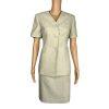 LE SUIT Women 2PC Light Green Polyester Lined Collarless Skirt Suit Size 4P