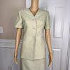 LE SUIT Women 2PC Light Green Polyester Lined Collarless Skirt Suit Size 4P