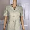 LE SUIT Women 2PC Light Green Polyester Lined Collarless Skirt Suit Size 4P