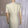 LE SUIT Women 2PC Light Green Polyester Lined Collarless Skirt Suit Size 4P
