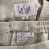 LE SUIT Women 2PC Light Green Polyester Lined Collarless Skirt Suit Size 4P
