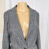 BANANA REPUBLIC 1PC Gray Striped Polyester Spandex Lined  Ruffle Blazer Size 2