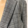 BANANA REPUBLIC 1PC Gray Striped Polyester Spandex Lined  Ruffle Blazer Size 2
