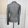BANANA REPUBLIC 1PC Gray Striped Polyester Spandex Lined  Ruffle Blazer Size 2