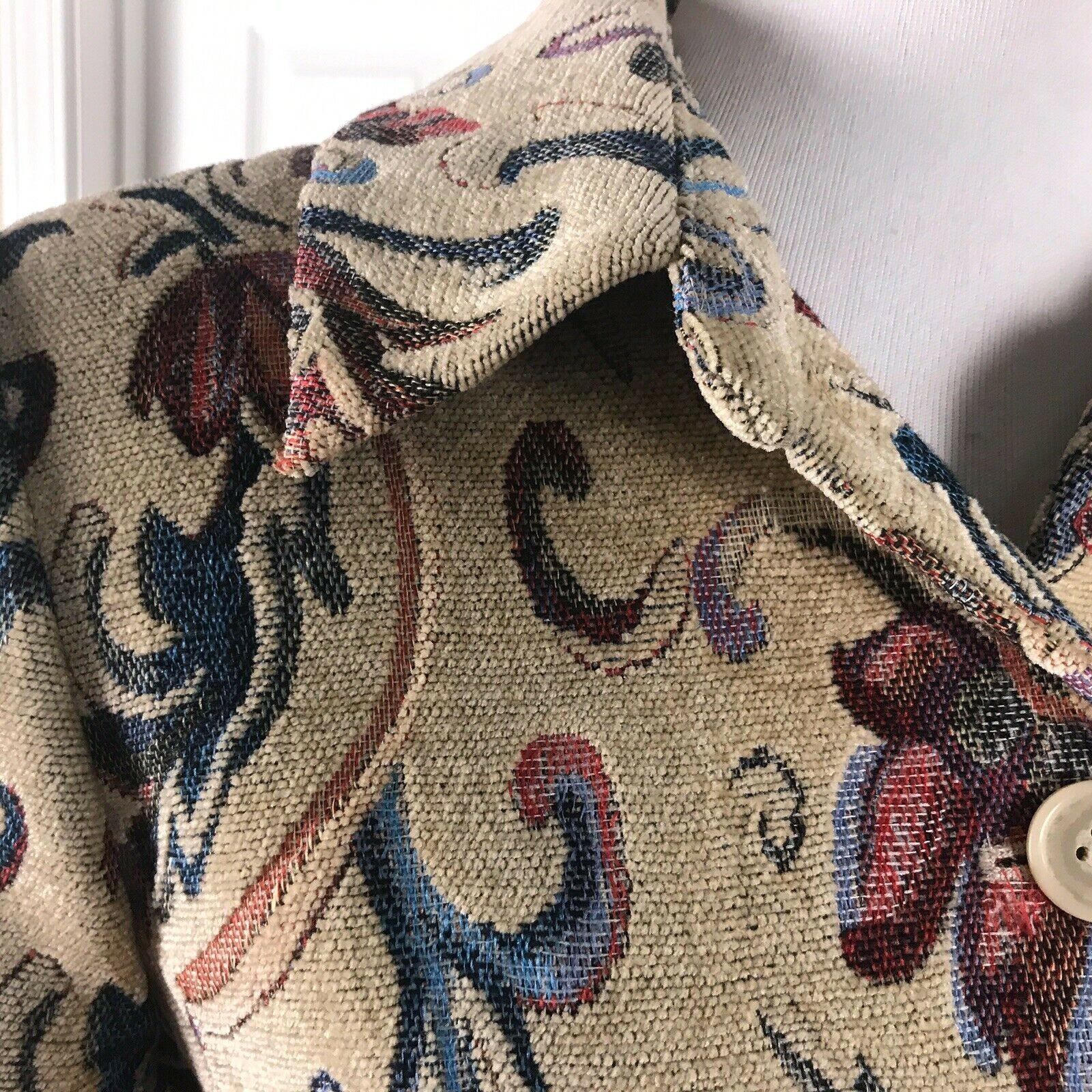 OSCAR Della RENTA Vtg Women Floral Blazer Jacket Size 10