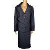 Le Suit Polyester Metallic Skirt Suit Size 16W Charcoal Notch Collar Lined 2PC