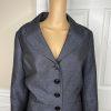 Le Suit Polyester Metallic Skirt Suit Size 16W Charcoal Notch Collar Lined 2PC