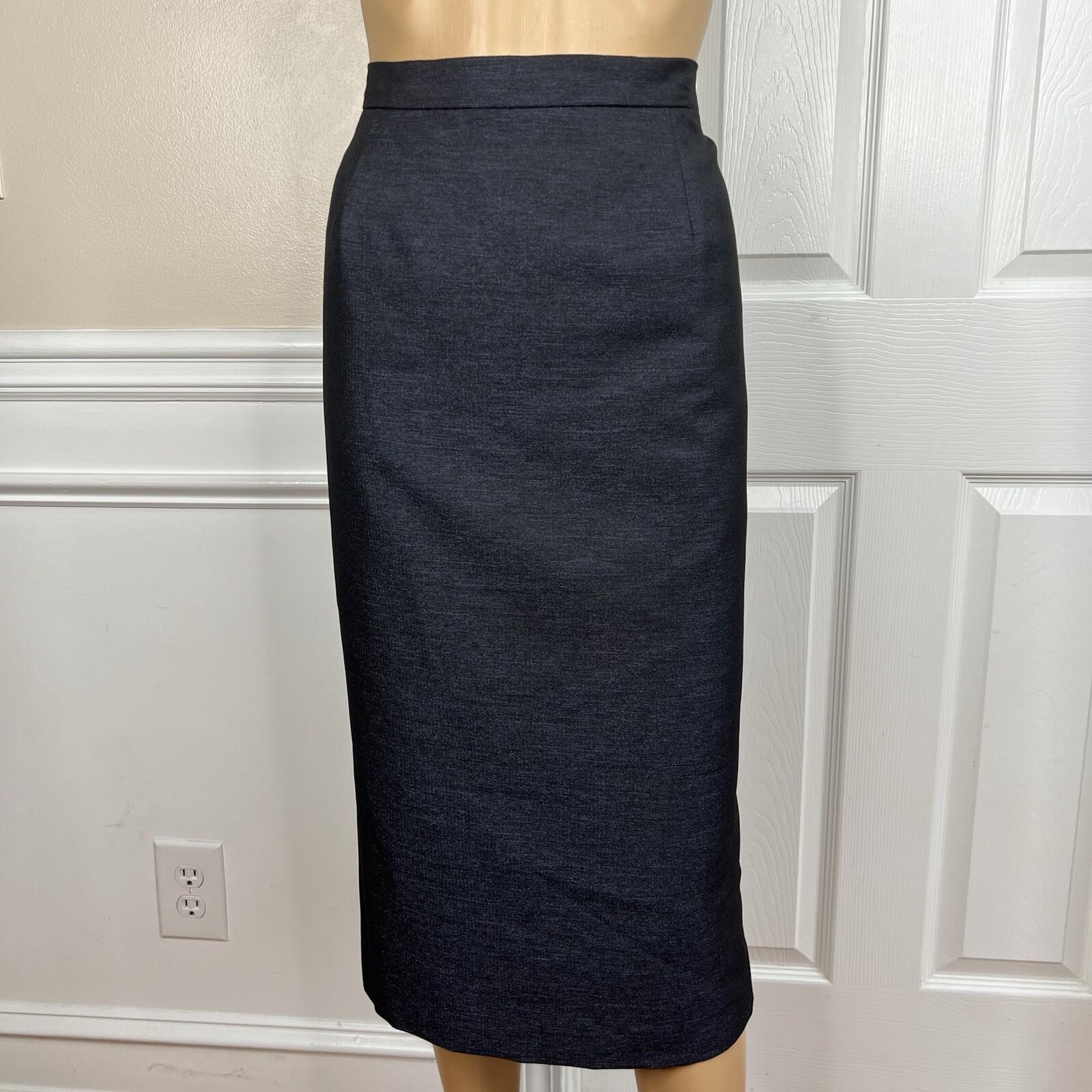 Le Suit Polyester Metallic Skirt Suit Size 16W Charcoal Notch Collar Lined 2PC
