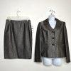 KASPER Polyester Lined Skirt Suit Size 6 Black Silver Shawl Collar Timeless New