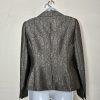 KASPER Polyester Lined Skirt Suit Size 6 Black Silver Shawl Collar Timeless New