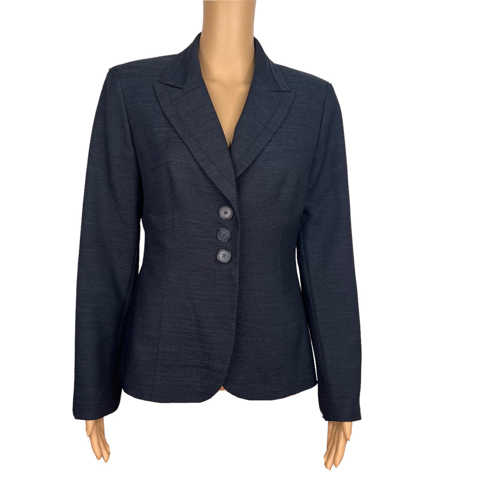 SUIT STUDIO Women 1PC Navy Blue Single Breasted Polyester Lined Blazer Size 8