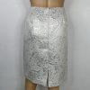 Jones New York Cotton Metallic Skirt Suit 12P Silver Shawl Collar 3/4 Timeless