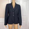 SUIT STUDIO Women 1PC Navy Blue Single Breasted Polyester Lined Blazer Size 8