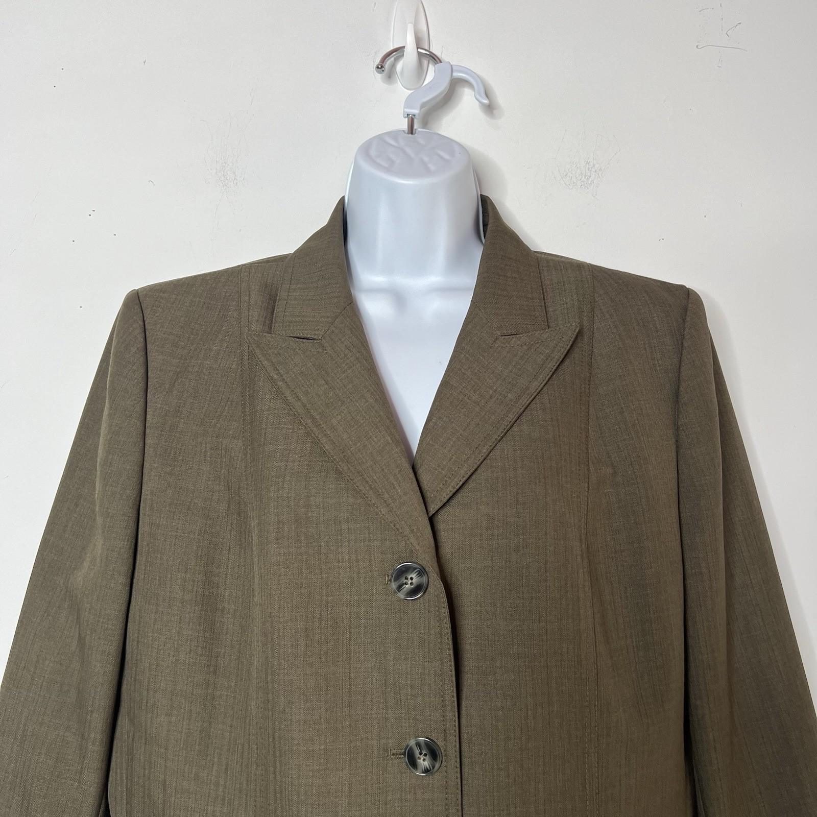 EVAN PICONE Polyester Skirt Suit Size 16 Green Lined Business Timeless 2PC