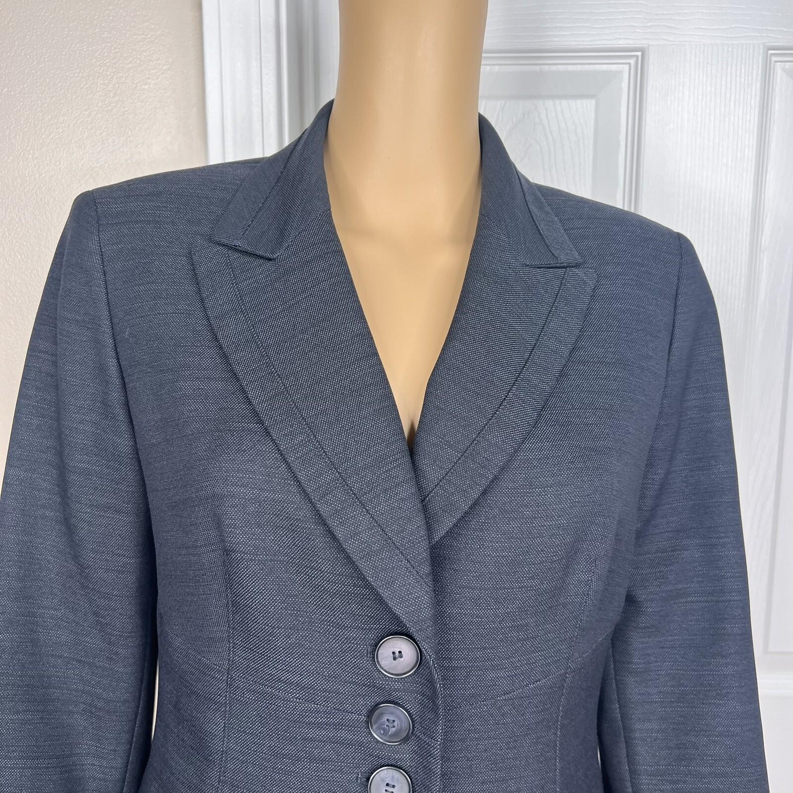 SUIT STUDIO Women 1PC Navy Blue Single Breasted Polyester Lined Blazer Size 8