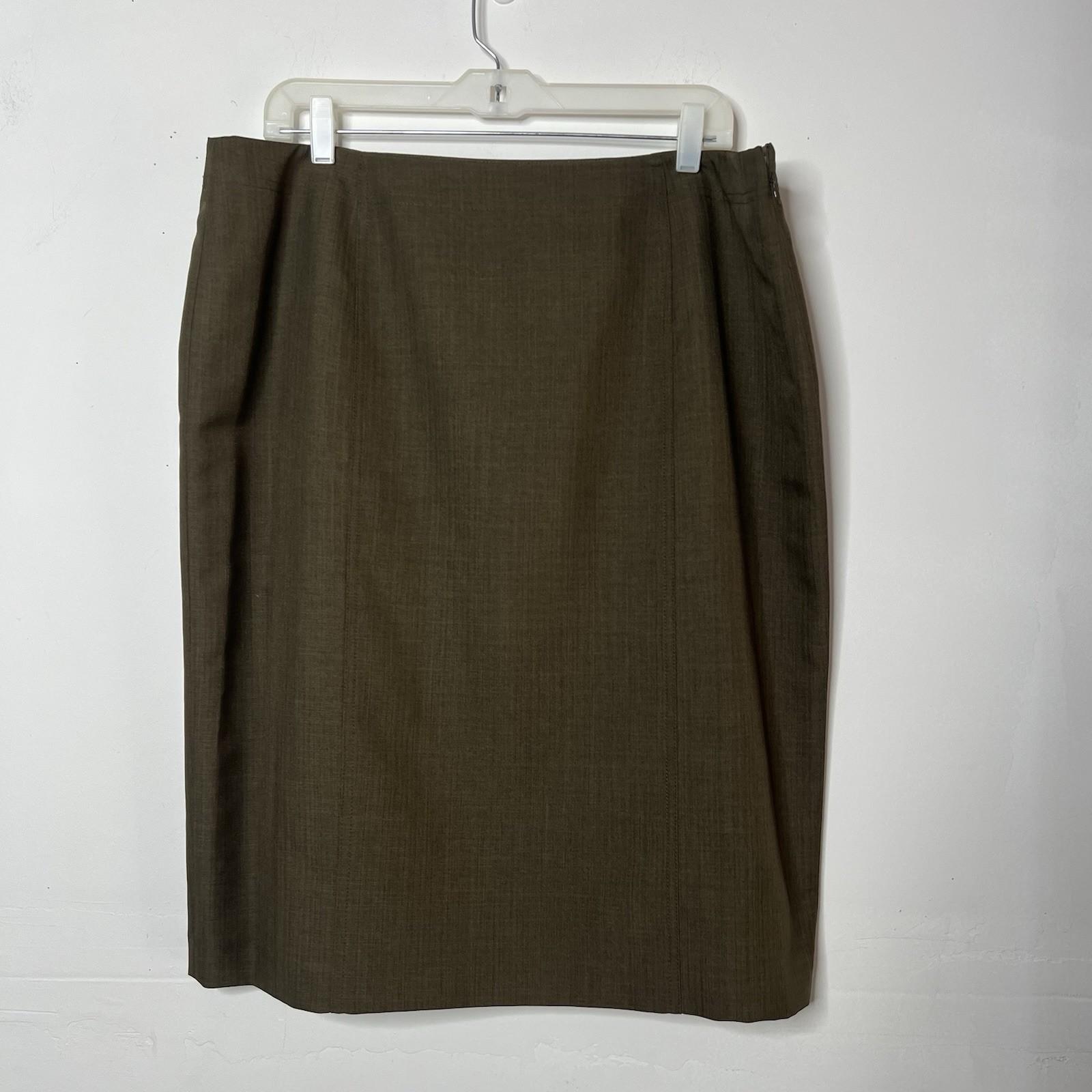 EVAN PICONE Polyester Skirt Suit Size 16 Green Lined Business Timeless 2PC