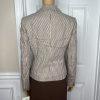 New Jones New York 2PC Brown Beige Polyester Notch Collar Skirt Suit Size 4
