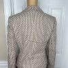 New Jones New York 2PC Brown Beige Polyester Notch Collar Skirt Suit Size 4