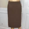 New Jones New York 2PC Brown Beige Polyester Notch Collar Skirt Suit Size 4
