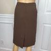 New Jones New York 2PC Brown Beige Polyester Notch Collar Skirt Suit Size 4