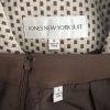 New Jones New York 2PC Brown Beige Polyester Notch Collar Skirt Suit Size 4