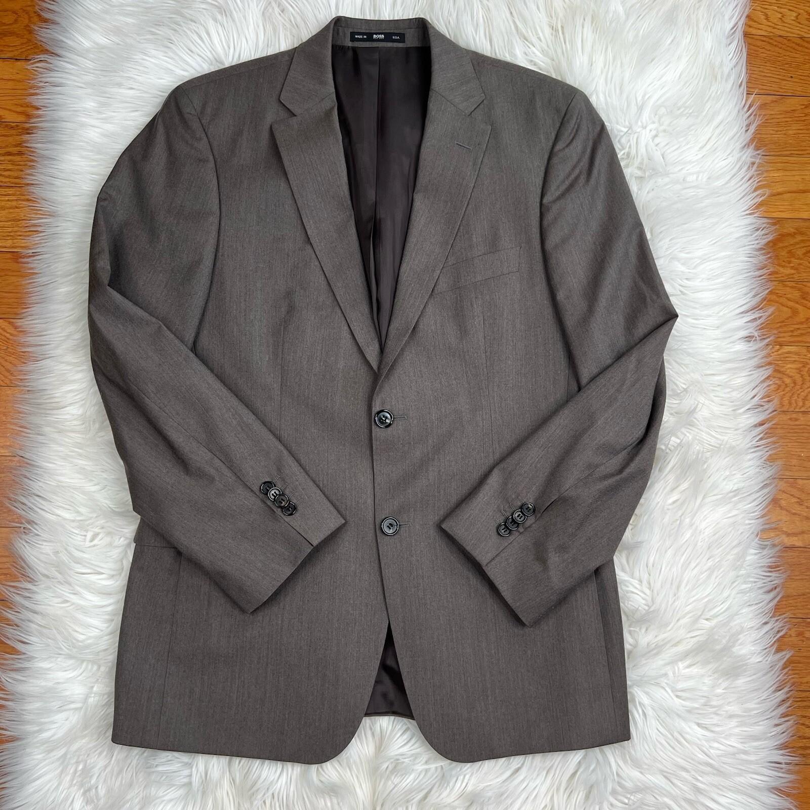 Hugo Boss Guabello Super 130 Wool Blazer Size 38R Brown 2 Button Double Vented