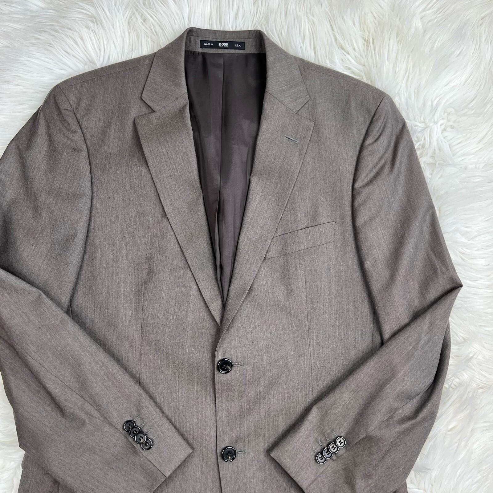 Hugo Boss Guabello Super 130 Wool Blazer Size 38R Brown 2 Button Double Vented
