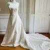 DA VINCI Wedding Dress Size 18 Ivory Beaded Satin Blend Sleeveless Long Train