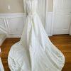 DA VINCI Wedding Dress Size 18 Ivory Beaded Satin Blend Sleeveless Long Train