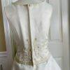 DA VINCI Wedding Dress Size 18 Ivory Beaded Satin Blend Sleeveless Long Train