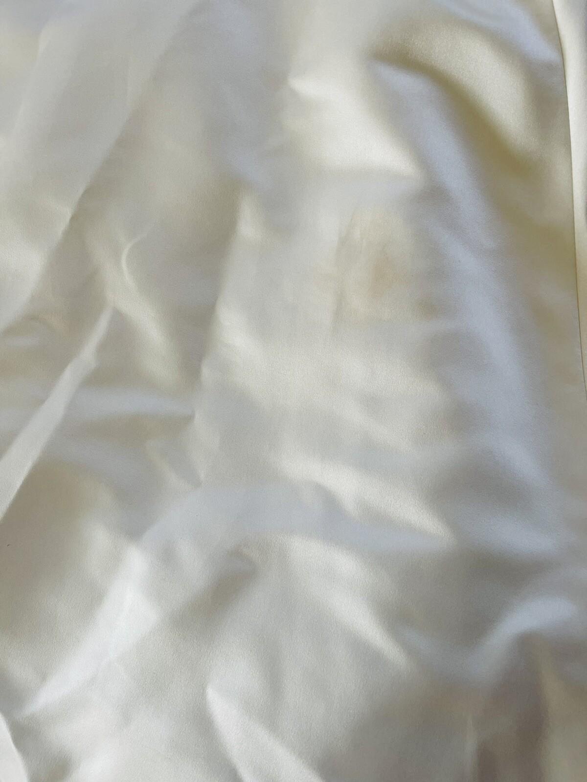 DA VINCI Wedding Dress Size 18 Ivory Beaded Satin Blend Sleeveless Long Train