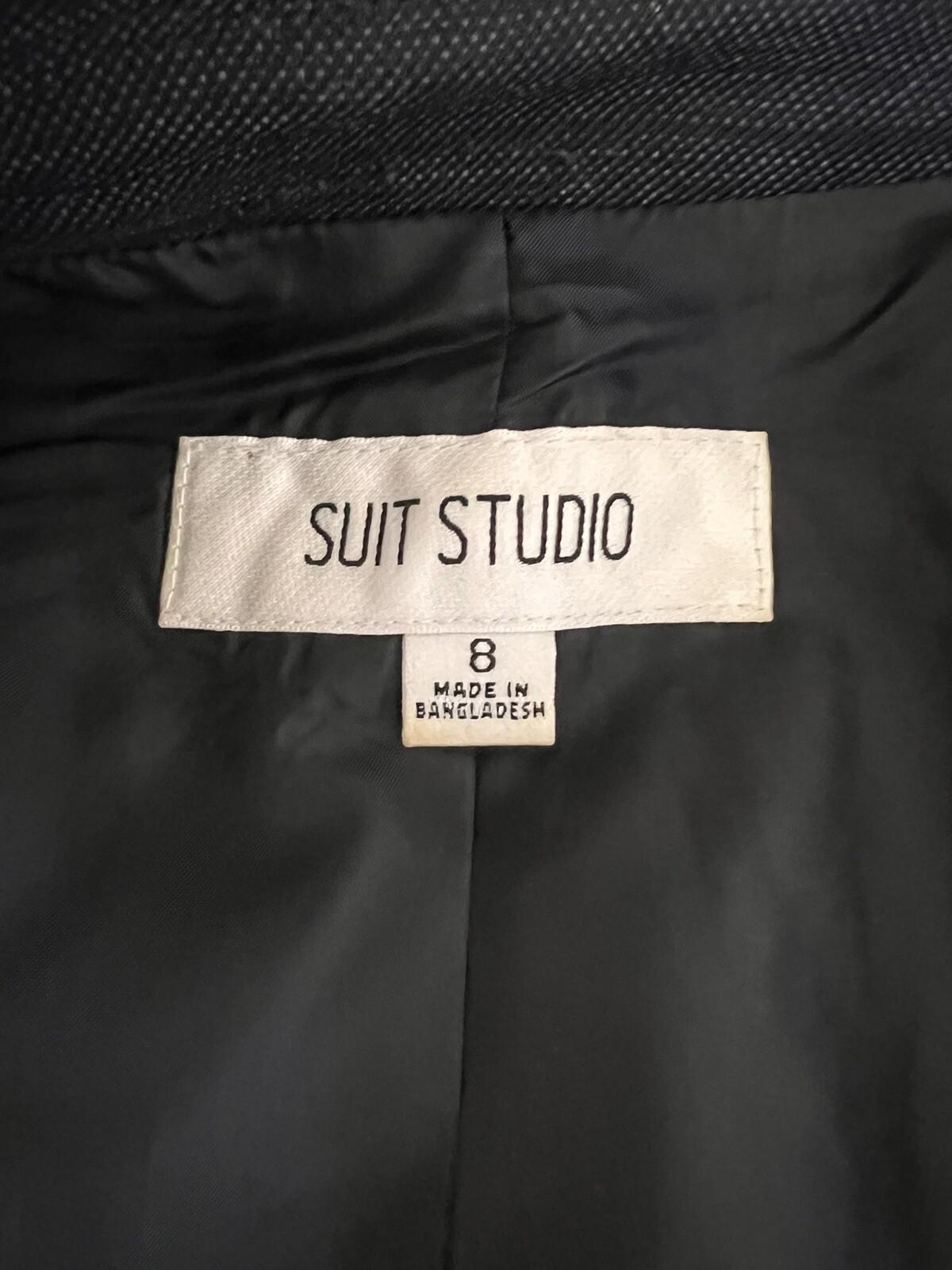 SUIT STUDIO Women 1PC Navy Blue Single Breasted Polyester Lined Blazer Size 8