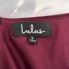 Lulus Polyester Stretch Dress Small Burgundy Sleeveless Maxi Bodycon V neck
